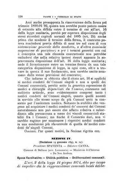 La giustizia amministrativa raccolta di decisioni e pareri del Consiglio di Stato, decisioni della Corte dei conti, sentenze della Cassazione di Roma, e decisioni delle Giunte provinciali amministrative