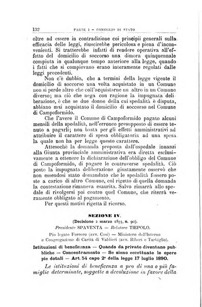 La giustizia amministrativa raccolta di decisioni e pareri del Consiglio di Stato, decisioni della Corte dei conti, sentenze della Cassazione di Roma, e decisioni delle Giunte provinciali amministrative