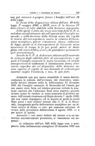 La giustizia amministrativa raccolta di decisioni e pareri del Consiglio di Stato, decisioni della Corte dei conti, sentenze della Cassazione di Roma, e decisioni delle Giunte provinciali amministrative