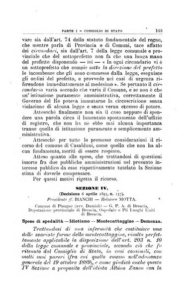 La giustizia amministrativa raccolta di decisioni e pareri del Consiglio di Stato, decisioni della Corte dei conti, sentenze della Cassazione di Roma, e decisioni delle Giunte provinciali amministrative