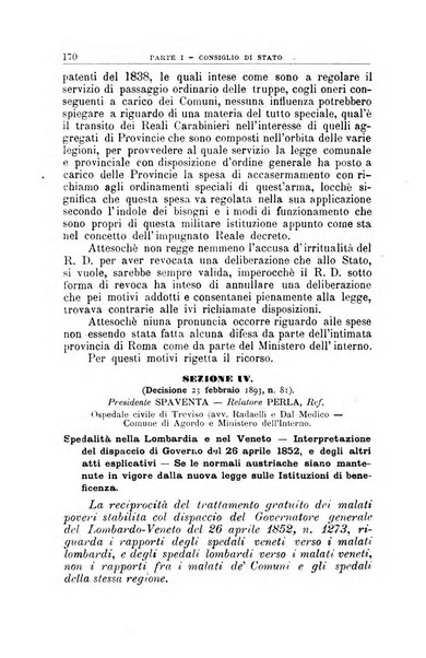 La giustizia amministrativa raccolta di decisioni e pareri del Consiglio di Stato, decisioni della Corte dei conti, sentenze della Cassazione di Roma, e decisioni delle Giunte provinciali amministrative