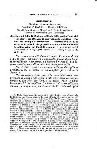 La giustizia amministrativa raccolta di decisioni e pareri del Consiglio di Stato, decisioni della Corte dei conti, sentenze della Cassazione di Roma, e decisioni delle Giunte provinciali amministrative