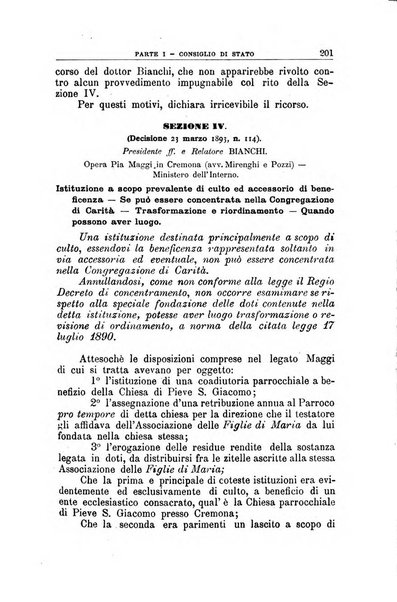 La giustizia amministrativa raccolta di decisioni e pareri del Consiglio di Stato, decisioni della Corte dei conti, sentenze della Cassazione di Roma, e decisioni delle Giunte provinciali amministrative