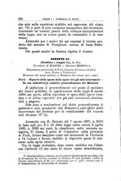 La giustizia amministrativa raccolta di decisioni e pareri del Consiglio di Stato, decisioni della Corte dei conti, sentenze della Cassazione di Roma, e decisioni delle Giunte provinciali amministrative