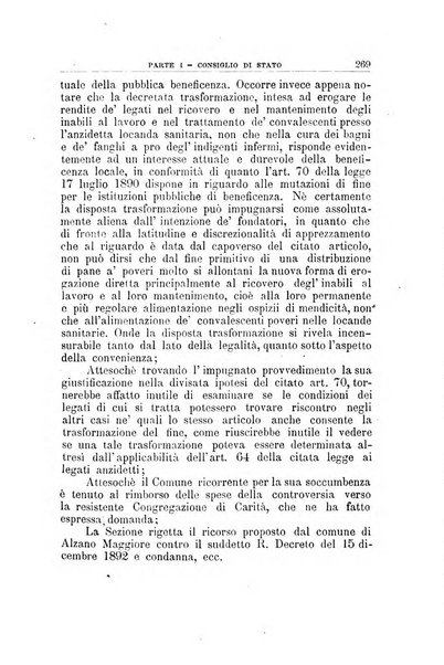 La giustizia amministrativa raccolta di decisioni e pareri del Consiglio di Stato, decisioni della Corte dei conti, sentenze della Cassazione di Roma, e decisioni delle Giunte provinciali amministrative