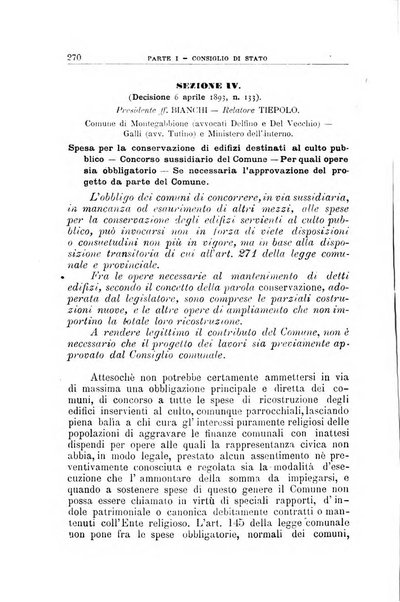 La giustizia amministrativa raccolta di decisioni e pareri del Consiglio di Stato, decisioni della Corte dei conti, sentenze della Cassazione di Roma, e decisioni delle Giunte provinciali amministrative