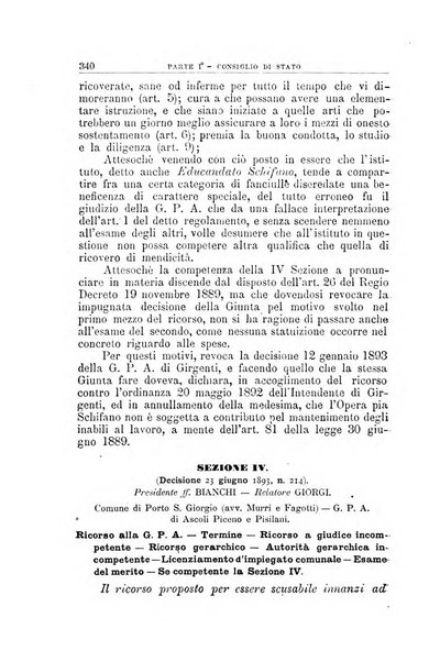 La giustizia amministrativa raccolta di decisioni e pareri del Consiglio di Stato, decisioni della Corte dei conti, sentenze della Cassazione di Roma, e decisioni delle Giunte provinciali amministrative