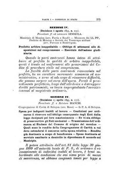 La giustizia amministrativa raccolta di decisioni e pareri del Consiglio di Stato, decisioni della Corte dei conti, sentenze della Cassazione di Roma, e decisioni delle Giunte provinciali amministrative