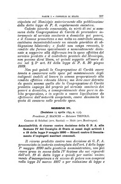 La giustizia amministrativa raccolta di decisioni e pareri del Consiglio di Stato, decisioni della Corte dei conti, sentenze della Cassazione di Roma, e decisioni delle Giunte provinciali amministrative