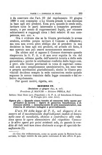 La giustizia amministrativa raccolta di decisioni e pareri del Consiglio di Stato, decisioni della Corte dei conti, sentenze della Cassazione di Roma, e decisioni delle Giunte provinciali amministrative