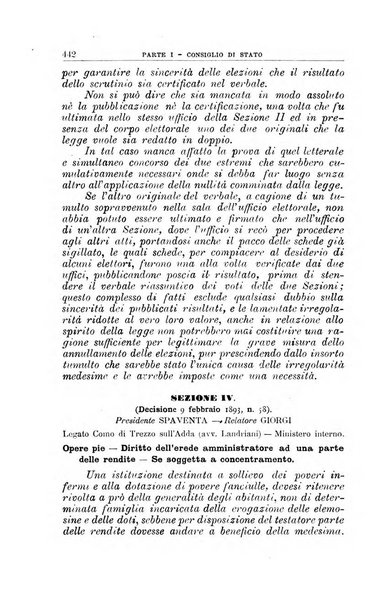 La giustizia amministrativa raccolta di decisioni e pareri del Consiglio di Stato, decisioni della Corte dei conti, sentenze della Cassazione di Roma, e decisioni delle Giunte provinciali amministrative