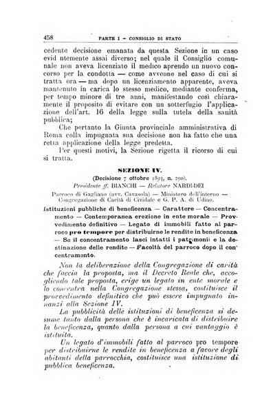 La giustizia amministrativa raccolta di decisioni e pareri del Consiglio di Stato, decisioni della Corte dei conti, sentenze della Cassazione di Roma, e decisioni delle Giunte provinciali amministrative