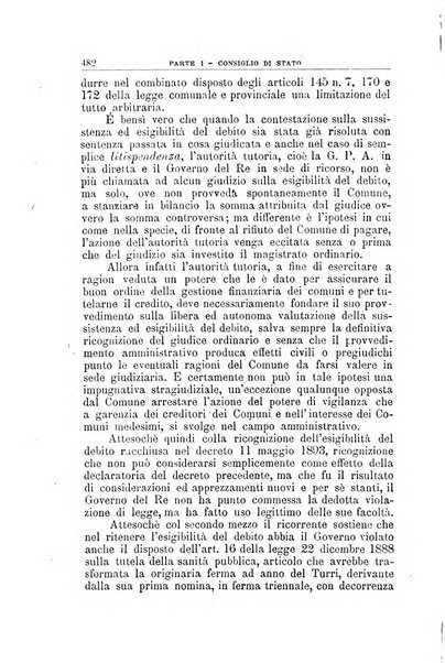 La giustizia amministrativa raccolta di decisioni e pareri del Consiglio di Stato, decisioni della Corte dei conti, sentenze della Cassazione di Roma, e decisioni delle Giunte provinciali amministrative