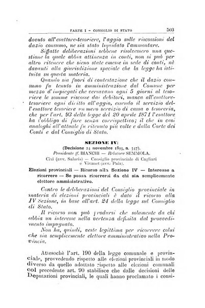 La giustizia amministrativa raccolta di decisioni e pareri del Consiglio di Stato, decisioni della Corte dei conti, sentenze della Cassazione di Roma, e decisioni delle Giunte provinciali amministrative