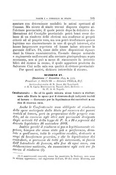 La giustizia amministrativa raccolta di decisioni e pareri del Consiglio di Stato, decisioni della Corte dei conti, sentenze della Cassazione di Roma, e decisioni delle Giunte provinciali amministrative