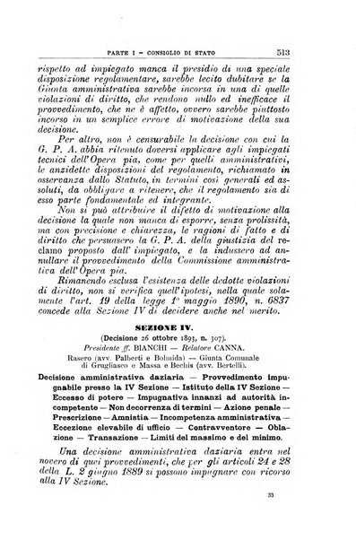 La giustizia amministrativa raccolta di decisioni e pareri del Consiglio di Stato, decisioni della Corte dei conti, sentenze della Cassazione di Roma, e decisioni delle Giunte provinciali amministrative