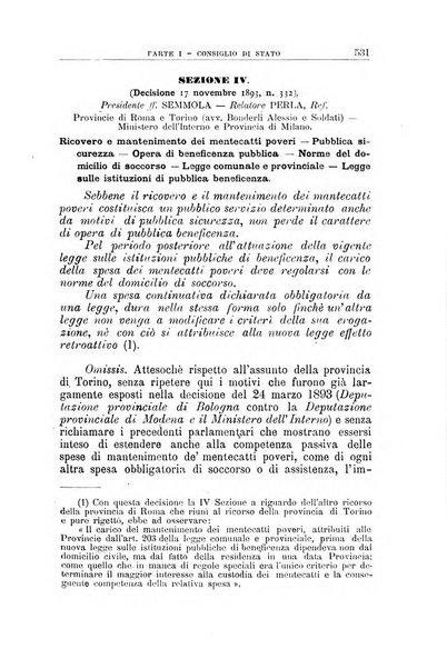 La giustizia amministrativa raccolta di decisioni e pareri del Consiglio di Stato, decisioni della Corte dei conti, sentenze della Cassazione di Roma, e decisioni delle Giunte provinciali amministrative