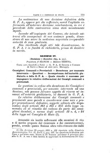 La giustizia amministrativa raccolta di decisioni e pareri del Consiglio di Stato, decisioni della Corte dei conti, sentenze della Cassazione di Roma, e decisioni delle Giunte provinciali amministrative