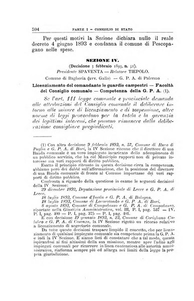 La giustizia amministrativa raccolta di decisioni e pareri del Consiglio di Stato, decisioni della Corte dei conti, sentenze della Cassazione di Roma, e decisioni delle Giunte provinciali amministrative