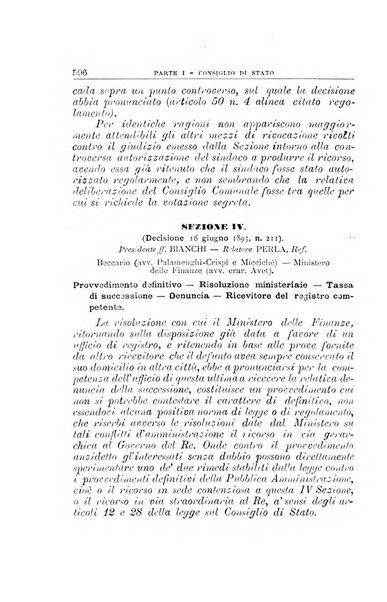 La giustizia amministrativa raccolta di decisioni e pareri del Consiglio di Stato, decisioni della Corte dei conti, sentenze della Cassazione di Roma, e decisioni delle Giunte provinciali amministrative