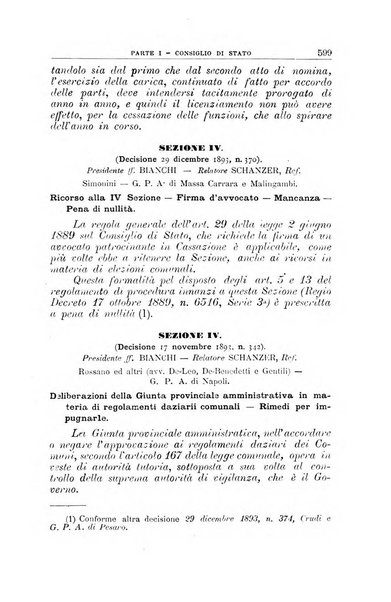 La giustizia amministrativa raccolta di decisioni e pareri del Consiglio di Stato, decisioni della Corte dei conti, sentenze della Cassazione di Roma, e decisioni delle Giunte provinciali amministrative