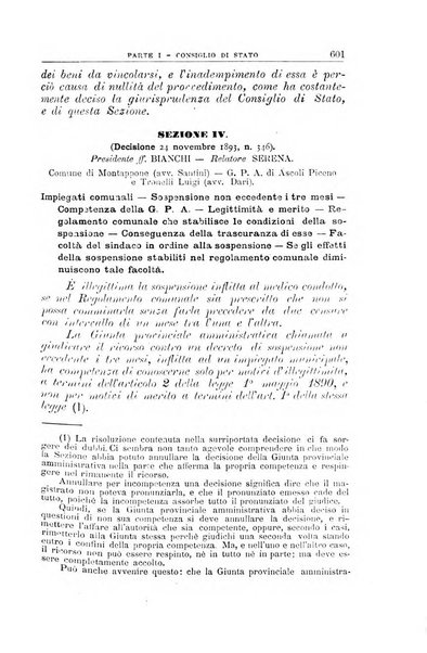 La giustizia amministrativa raccolta di decisioni e pareri del Consiglio di Stato, decisioni della Corte dei conti, sentenze della Cassazione di Roma, e decisioni delle Giunte provinciali amministrative