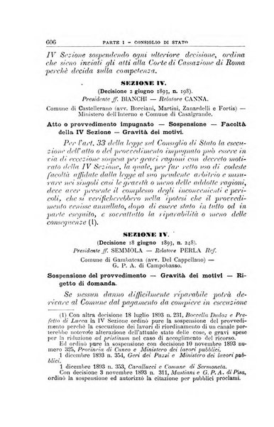 La giustizia amministrativa raccolta di decisioni e pareri del Consiglio di Stato, decisioni della Corte dei conti, sentenze della Cassazione di Roma, e decisioni delle Giunte provinciali amministrative