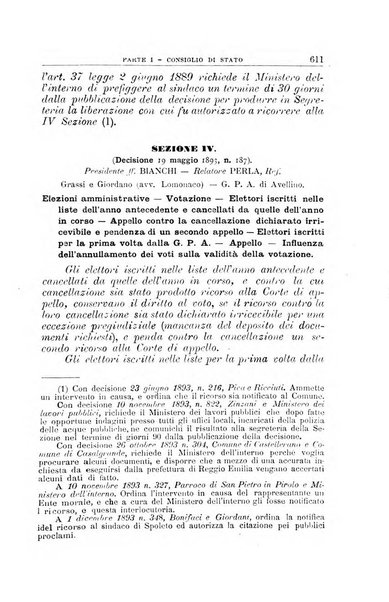 La giustizia amministrativa raccolta di decisioni e pareri del Consiglio di Stato, decisioni della Corte dei conti, sentenze della Cassazione di Roma, e decisioni delle Giunte provinciali amministrative