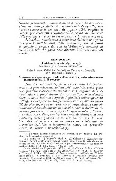 La giustizia amministrativa raccolta di decisioni e pareri del Consiglio di Stato, decisioni della Corte dei conti, sentenze della Cassazione di Roma, e decisioni delle Giunte provinciali amministrative