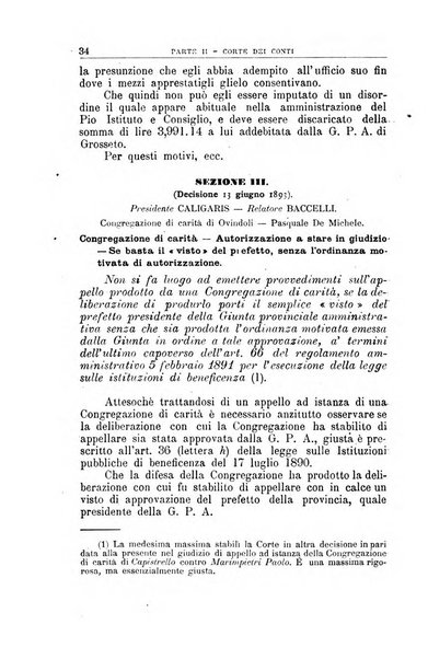 La giustizia amministrativa raccolta di decisioni e pareri del Consiglio di Stato, decisioni della Corte dei conti, sentenze della Cassazione di Roma, e decisioni delle Giunte provinciali amministrative