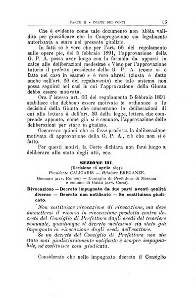 La giustizia amministrativa raccolta di decisioni e pareri del Consiglio di Stato, decisioni della Corte dei conti, sentenze della Cassazione di Roma, e decisioni delle Giunte provinciali amministrative