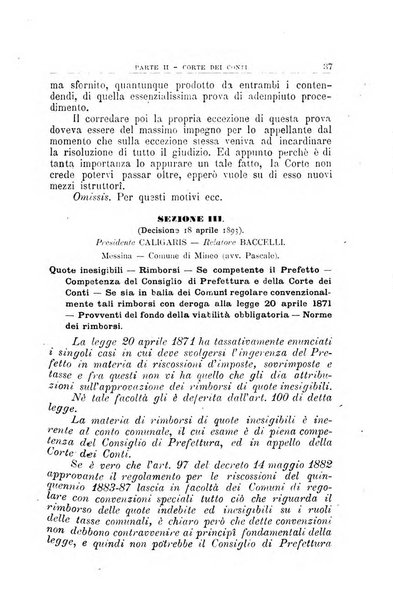 La giustizia amministrativa raccolta di decisioni e pareri del Consiglio di Stato, decisioni della Corte dei conti, sentenze della Cassazione di Roma, e decisioni delle Giunte provinciali amministrative