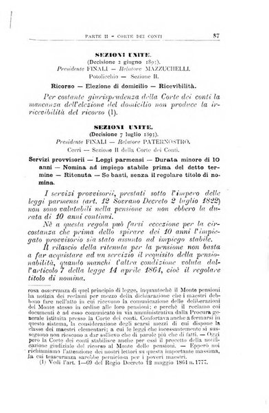 La giustizia amministrativa raccolta di decisioni e pareri del Consiglio di Stato, decisioni della Corte dei conti, sentenze della Cassazione di Roma, e decisioni delle Giunte provinciali amministrative