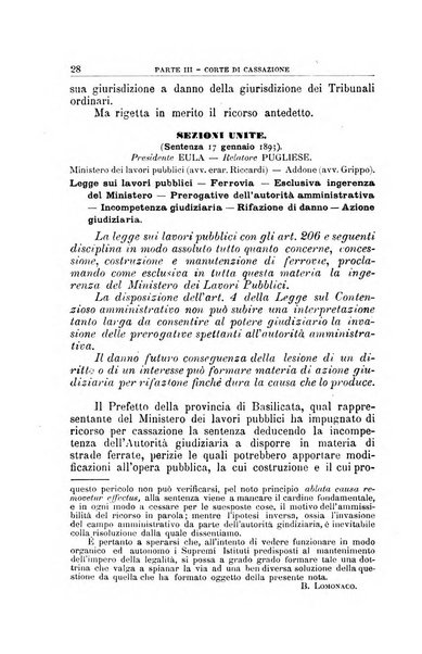 La giustizia amministrativa raccolta di decisioni e pareri del Consiglio di Stato, decisioni della Corte dei conti, sentenze della Cassazione di Roma, e decisioni delle Giunte provinciali amministrative