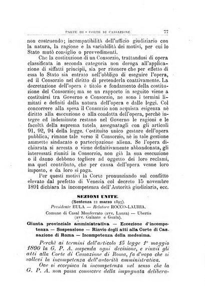 La giustizia amministrativa raccolta di decisioni e pareri del Consiglio di Stato, decisioni della Corte dei conti, sentenze della Cassazione di Roma, e decisioni delle Giunte provinciali amministrative