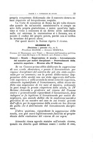 La giustizia amministrativa raccolta di decisioni e pareri del Consiglio di Stato, decisioni della Corte dei conti, sentenze della Cassazione di Roma, e decisioni delle Giunte provinciali amministrative