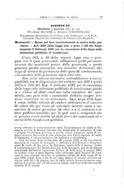 La giustizia amministrativa raccolta di decisioni e pareri del Consiglio di Stato, decisioni della Corte dei conti, sentenze della Cassazione di Roma, e decisioni delle Giunte provinciali amministrative