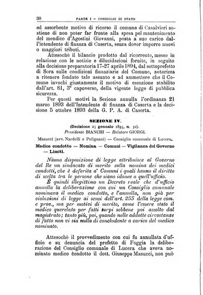 La giustizia amministrativa raccolta di decisioni e pareri del Consiglio di Stato, decisioni della Corte dei conti, sentenze della Cassazione di Roma, e decisioni delle Giunte provinciali amministrative