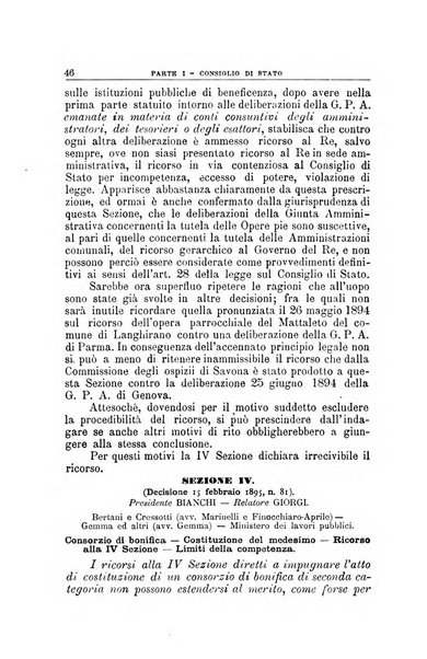 La giustizia amministrativa raccolta di decisioni e pareri del Consiglio di Stato, decisioni della Corte dei conti, sentenze della Cassazione di Roma, e decisioni delle Giunte provinciali amministrative