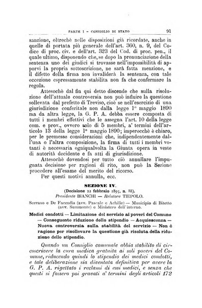 La giustizia amministrativa raccolta di decisioni e pareri del Consiglio di Stato, decisioni della Corte dei conti, sentenze della Cassazione di Roma, e decisioni delle Giunte provinciali amministrative