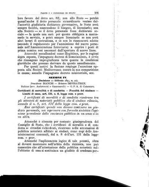 La giustizia amministrativa raccolta di decisioni e pareri del Consiglio di Stato, decisioni della Corte dei conti, sentenze della Cassazione di Roma, e decisioni delle Giunte provinciali amministrative