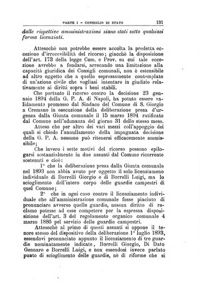 La giustizia amministrativa raccolta di decisioni e pareri del Consiglio di Stato, decisioni della Corte dei conti, sentenze della Cassazione di Roma, e decisioni delle Giunte provinciali amministrative