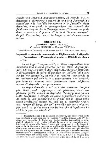 La giustizia amministrativa raccolta di decisioni e pareri del Consiglio di Stato, decisioni della Corte dei conti, sentenze della Cassazione di Roma, e decisioni delle Giunte provinciali amministrative