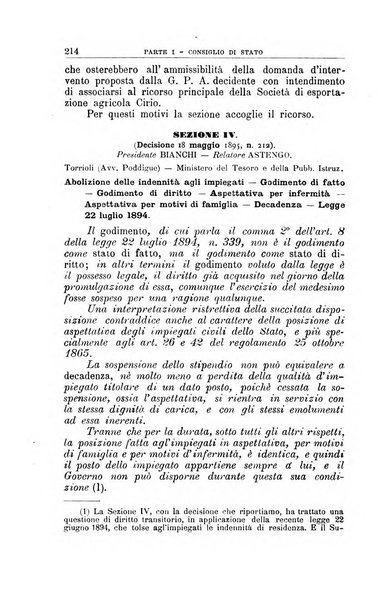 La giustizia amministrativa raccolta di decisioni e pareri del Consiglio di Stato, decisioni della Corte dei conti, sentenze della Cassazione di Roma, e decisioni delle Giunte provinciali amministrative