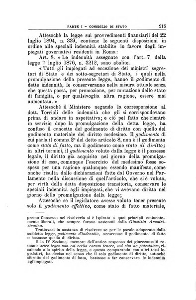 La giustizia amministrativa raccolta di decisioni e pareri del Consiglio di Stato, decisioni della Corte dei conti, sentenze della Cassazione di Roma, e decisioni delle Giunte provinciali amministrative