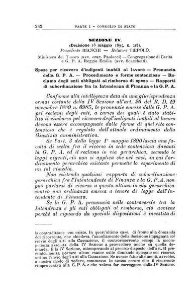 La giustizia amministrativa raccolta di decisioni e pareri del Consiglio di Stato, decisioni della Corte dei conti, sentenze della Cassazione di Roma, e decisioni delle Giunte provinciali amministrative