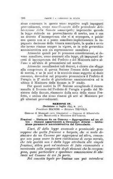 La giustizia amministrativa raccolta di decisioni e pareri del Consiglio di Stato, decisioni della Corte dei conti, sentenze della Cassazione di Roma, e decisioni delle Giunte provinciali amministrative