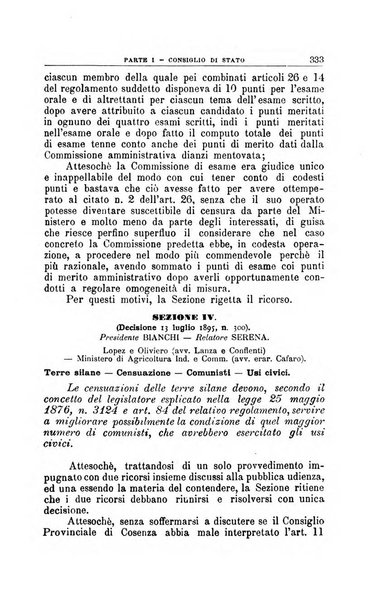 La giustizia amministrativa raccolta di decisioni e pareri del Consiglio di Stato, decisioni della Corte dei conti, sentenze della Cassazione di Roma, e decisioni delle Giunte provinciali amministrative