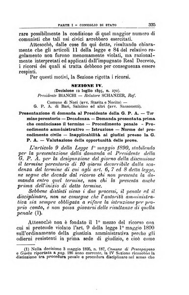 La giustizia amministrativa raccolta di decisioni e pareri del Consiglio di Stato, decisioni della Corte dei conti, sentenze della Cassazione di Roma, e decisioni delle Giunte provinciali amministrative