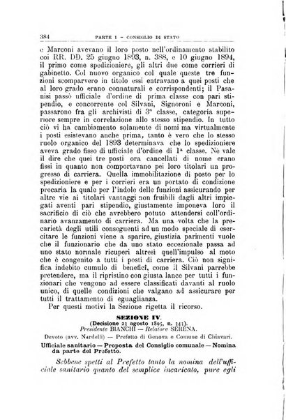 La giustizia amministrativa raccolta di decisioni e pareri del Consiglio di Stato, decisioni della Corte dei conti, sentenze della Cassazione di Roma, e decisioni delle Giunte provinciali amministrative